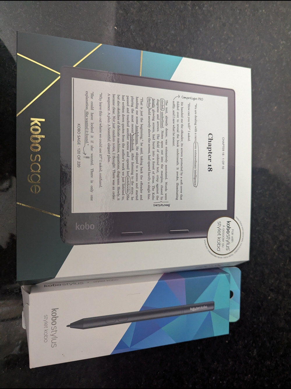 Kobo Sage Tablet in Black with Stylus